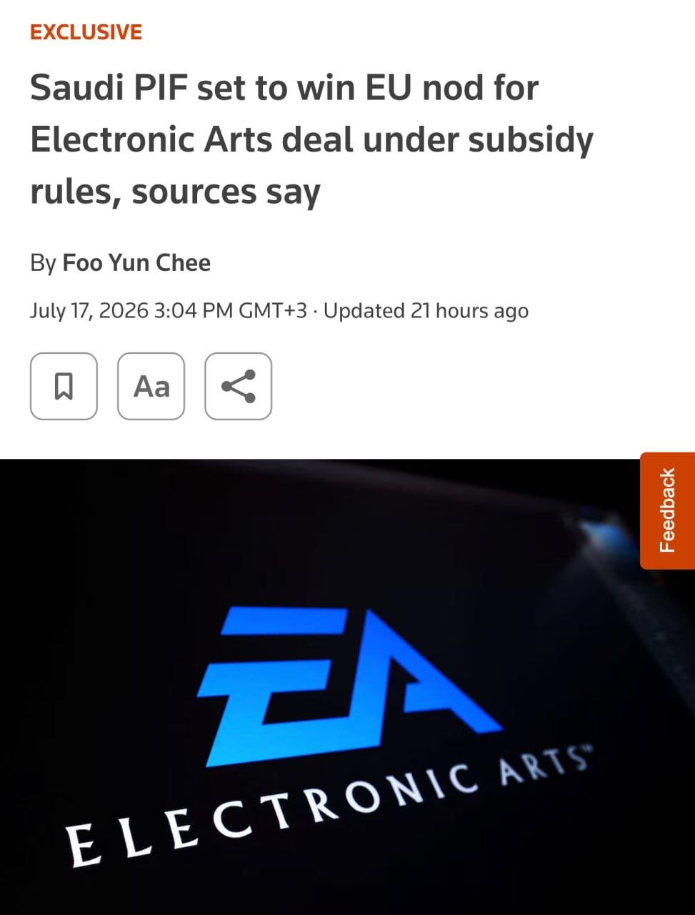 Арабы могут выкупить EA Games за 55 млрд долларов