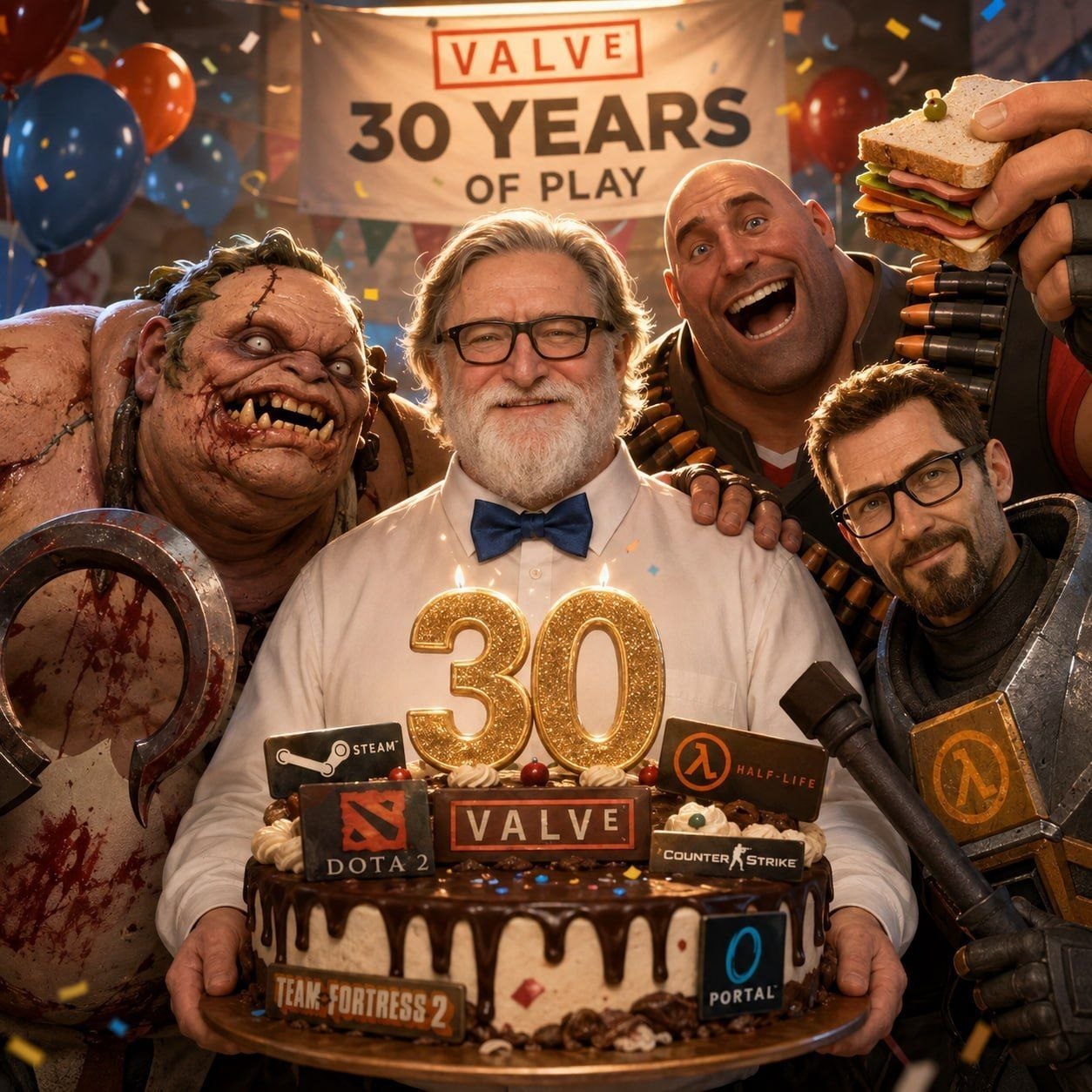 Valve отметила 30 лет — создание Габена отпраздновала юбилей.
