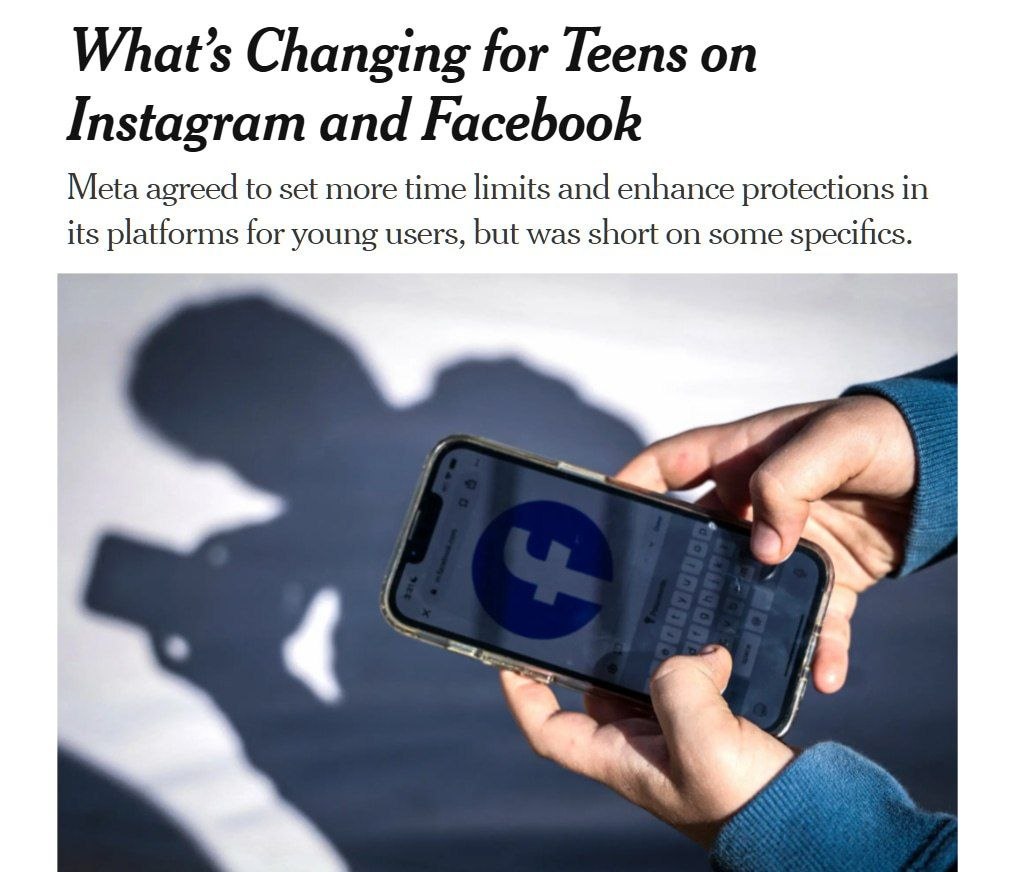 В США подросткам в Instagram и Facebook установят лимит в два часа в день, а ночью доступ…