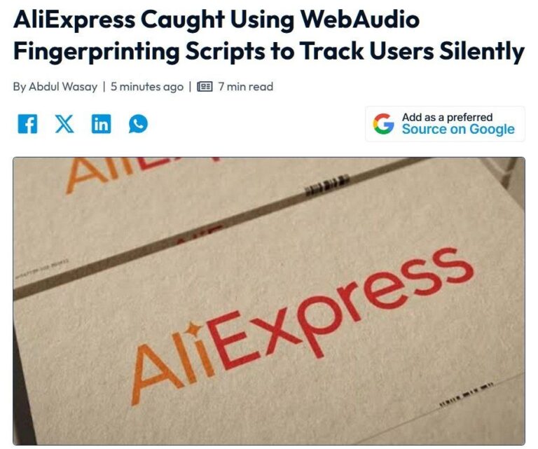 AliExpress уличили в скрытом использовании аудиосистемы компьютеров для отслеживания польз…